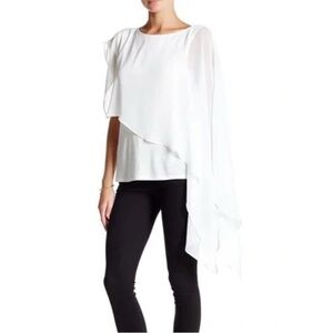 Authentic HAUTE HIPPIE Women's Woven Asymmetric Overlay TanK Blouse Top